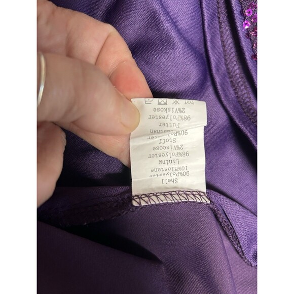 Grace Karen Purple SEQUIN Halter Top Plus 2X Whimsigoth Garden Fairy Holiday - Picture 7 of 7